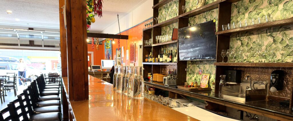 Bar and drink selection at Indian Bites Lyons Restaurant & Bar in Boulder County, Colorado