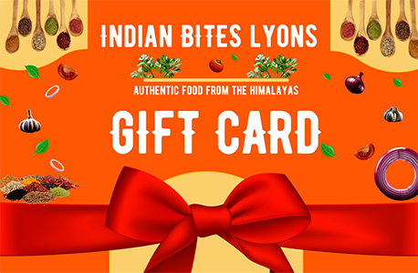 Indian Bites holiday gift cards for Christmas and New Year in Lyons, Colorado